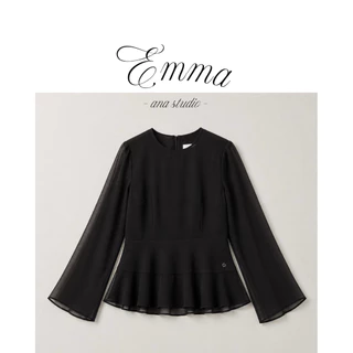 Emma - ana studio เสื้อชีฟองระบายเฉียง ซับในทั้งตัว🎀