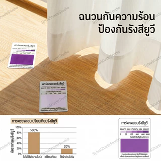[ม่านตาไก่] ผ้าม่านโปร่ง สีขาวลายริ้ว สไตล์เกาหลีมินิมอล เป็นส่วนตัว 100% พรางสายตา ตกแต่งห้อง ม่านหน้าต่างประตู
