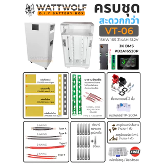 บอดี้สวย WattWolf กล่องเหล็กใส่แบตเตอรี่ ระบบโซลาร์เซลล์ 15KW 314AH รุ่น VT06 จอ 4.3 นิ้ว สีขาว เหล็กหนา มีล้อเลื่อน