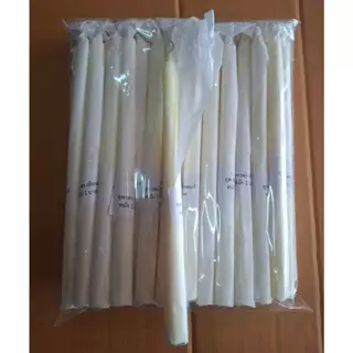 🕯(ยกแพ็ค) เทียนทำน้ำมนต์ เทียนขี้ผึ้งแท้ หนัก 1 บาท บรรจุ 50 เล่ม