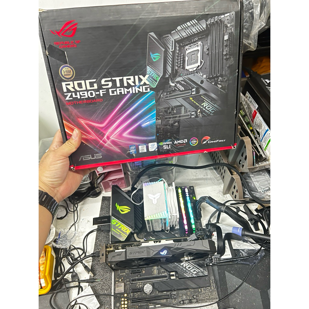 MAINBOARD (เมนบอร์ด) 1200 ASUS ROG STRIX Z490-F GAMING มีกล่อ/ไม่มีกล่อง ใช้งานปกติ ประกันร้าน