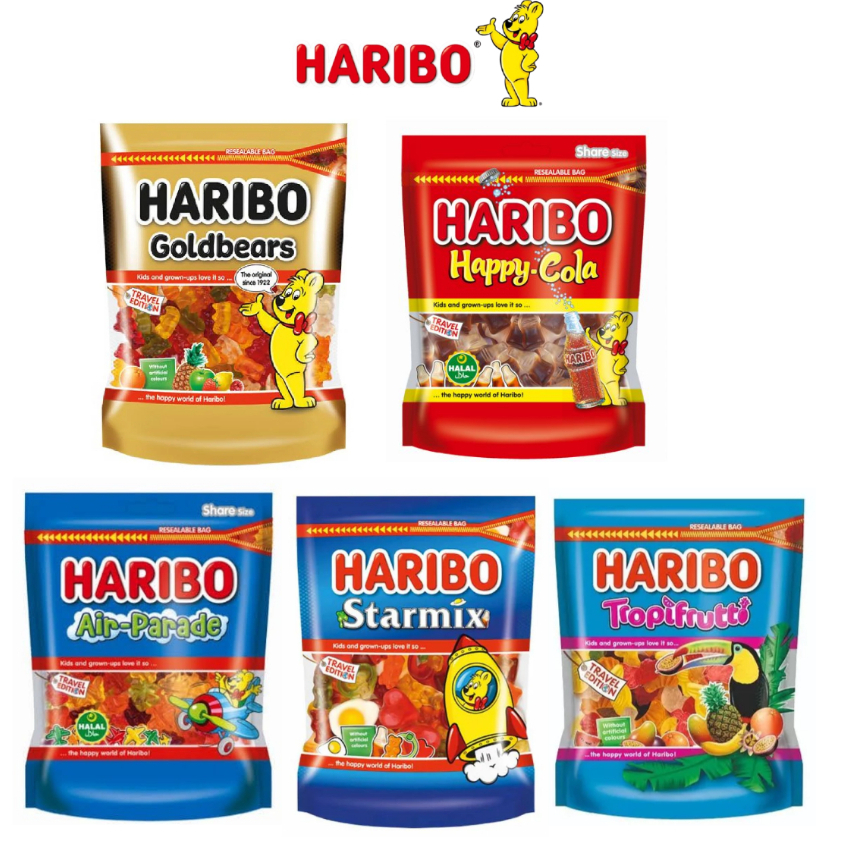 HARIBO Gummy Bear เยลลี่กัมมี่รสผลไม้ มี 5 รสชาติ ขนาด 300 กรัม สินค้านำเข้าจากต่างประเทศ