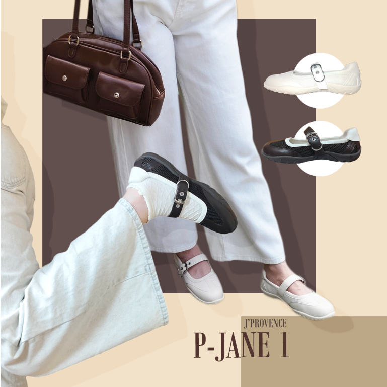 J'PROVENCE รุ่น P-JANE 1 รองเท้าผ้าใบสไตล์แมรี่เจนสนีกเกอร์ Mary Jane Sneakers