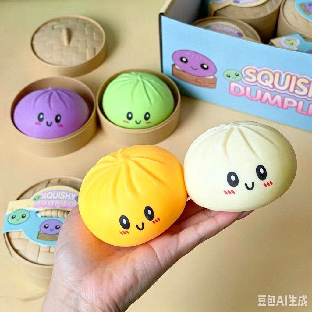 พร้อมส่งจากไทย(แบบสุ่ม1ชิ้น) สกุชชี่ ซาลาเปากลิตเตอร์ของเล่นเด็ก น่ารัก นุ่มเด้ง บีบสนุก บีบคลายเครียด สุดฮิต