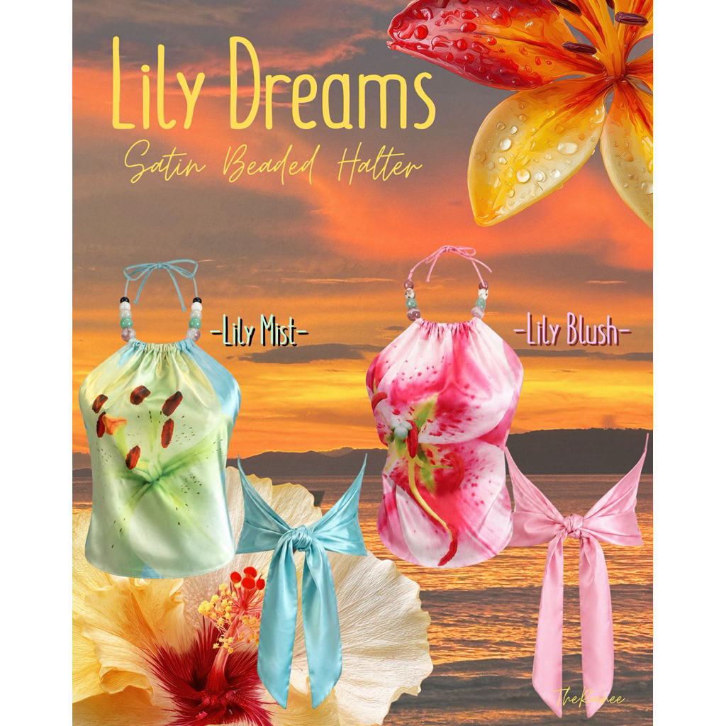 Lily Dreams – Satin Beaded Halter