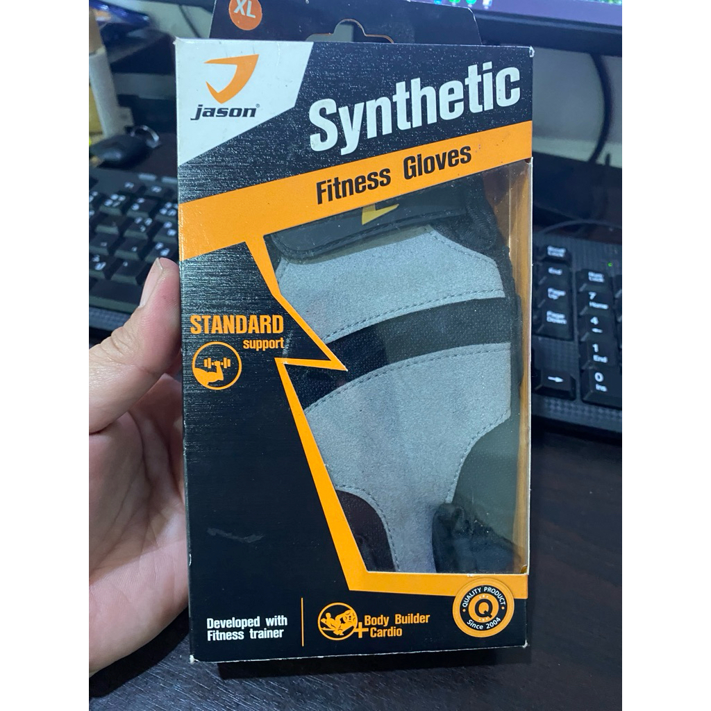 JASON FITNESS GLOVES เจสัน ถุงมือฟิตเนส หนังสังเคราะห์ รุ่น SYNTHETIC ถุงมือ ถุงมือออกกำลังกาย คาดิโ
