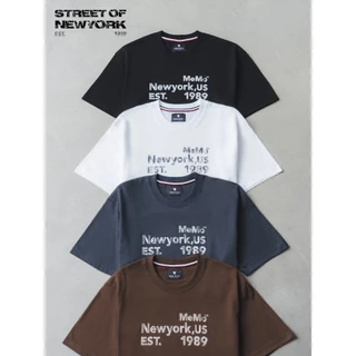 MeMoTM | NEW | Street of Newyork งานสกรีน Texture Crack ผ้า Supersoft แขนสั้น ทรง Unisex