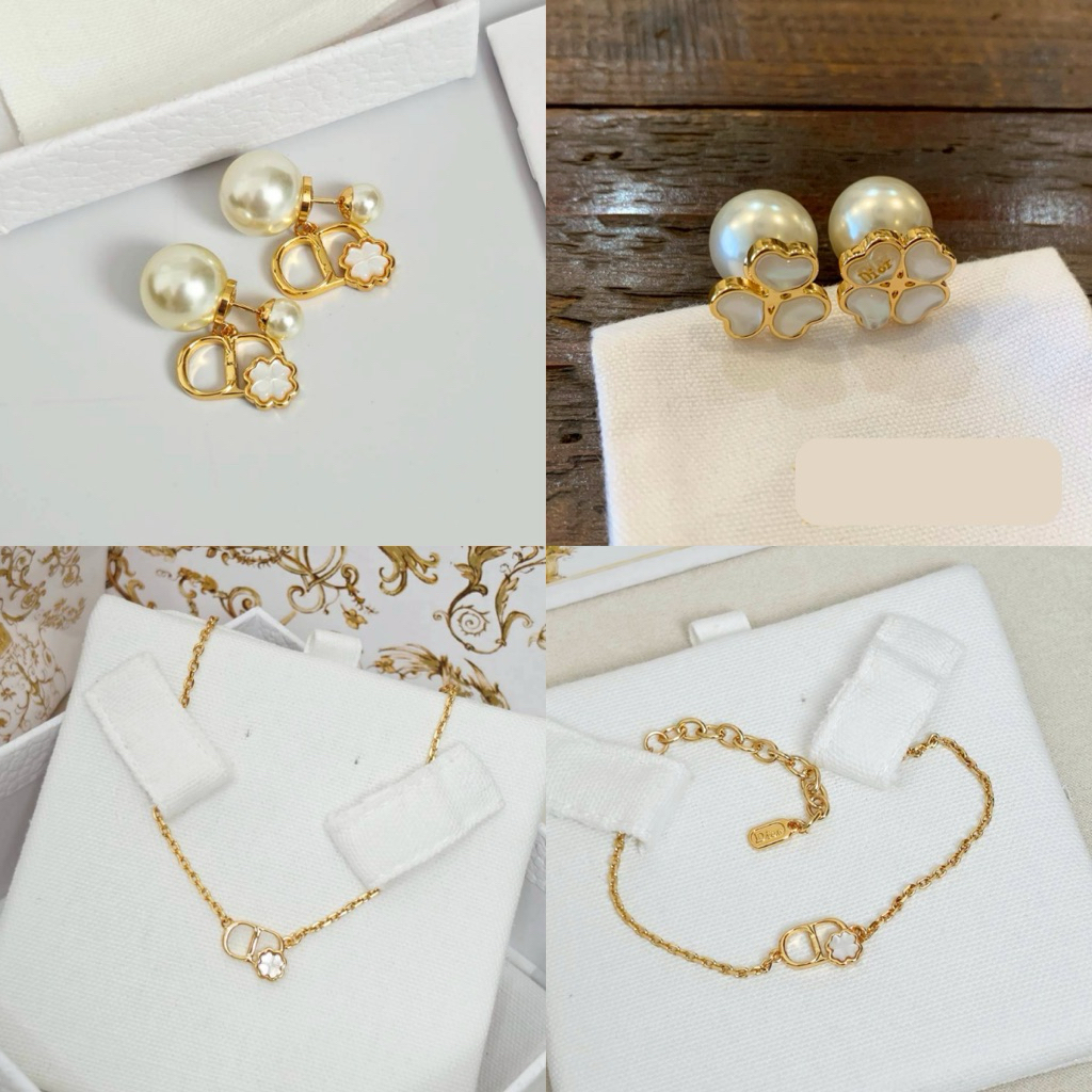 พร้อมส่ง ต่างหู ข้อมือ สร้อยคอ ใบโคลเวอร์ | JW LUCK CHARM EARRINGs