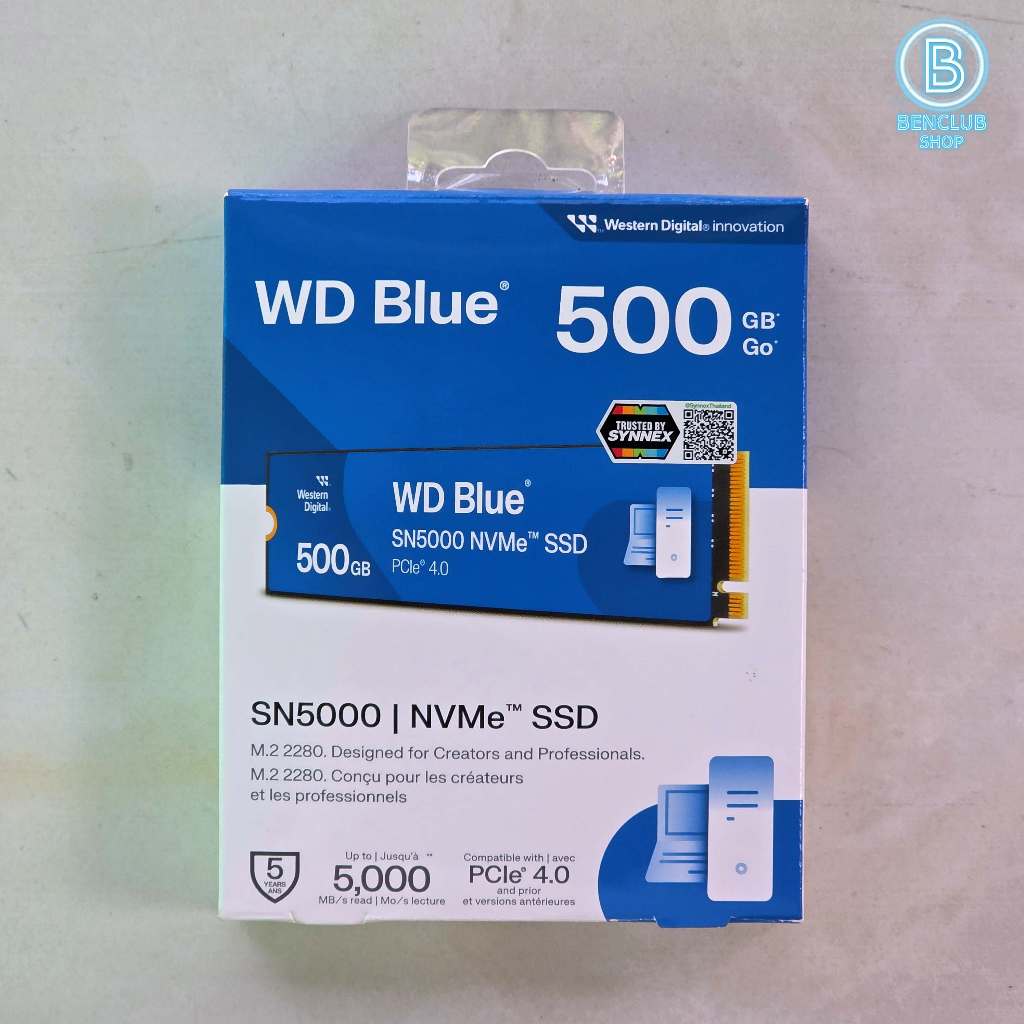 M.2 Nvme WD BLUE SN5000 500GB Gen4 มีแต่ตัว ประกัน 08/30 เอ็มดอททูมือสอง