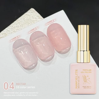 Nawoelite สีทาเล็บเจล เจลทาเล็บ สีเจล โทนสี 10 เฉด เจลทาเล็บเนื้อเจลแท้ ต้องใช้ไฟLED/UV 15ml