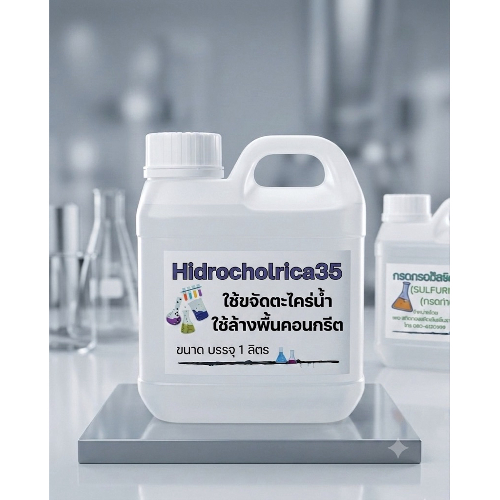 Hidrocholrica35 ใช้ขจัดตะไคร่น้ำ ใช้ล้างพื้นคอนกรีต ขนาด บรรจุ  1 ลิตร