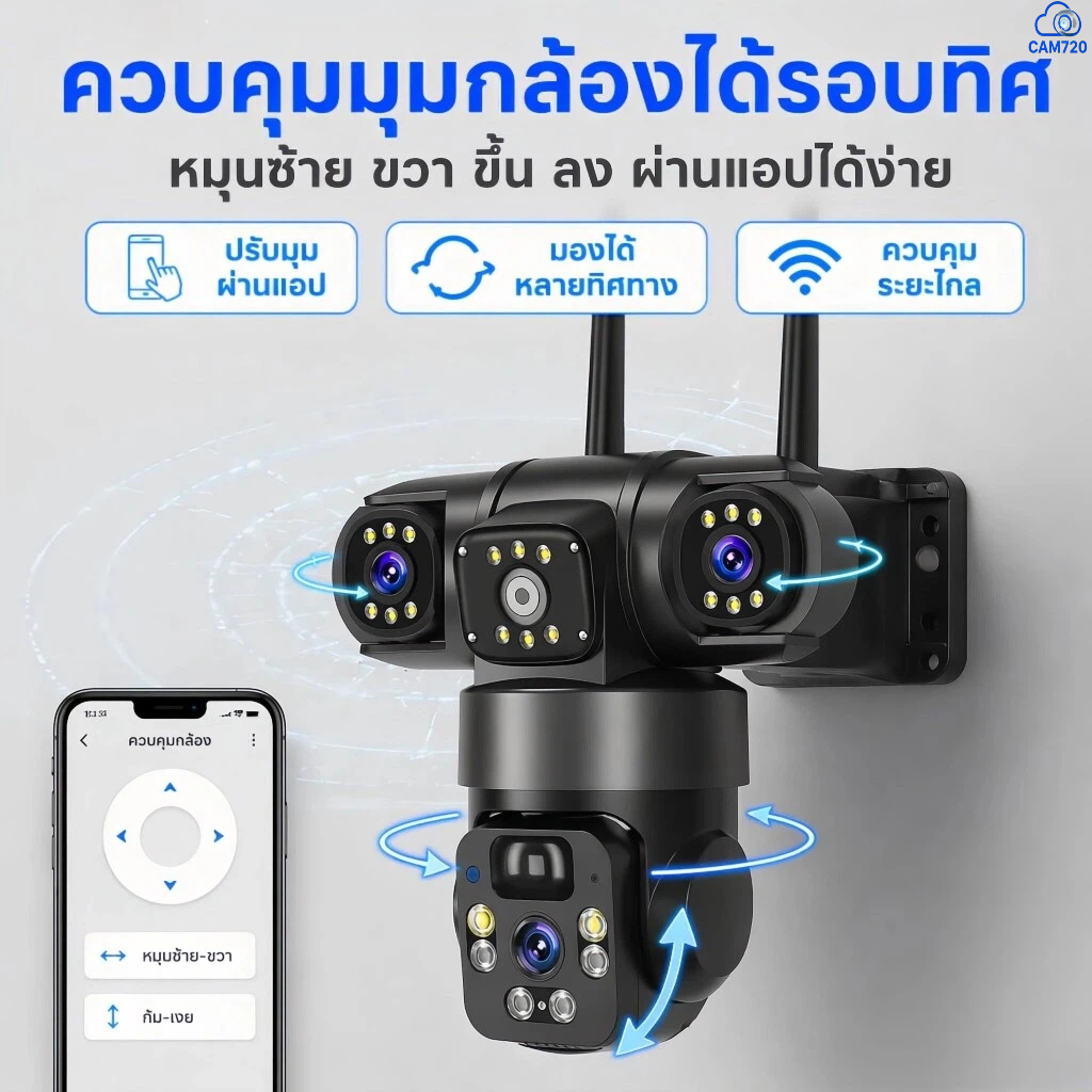 พร้อมส่ง CAM720 กล้องวงจรปิดโซลาร์ 4G เลนส์3 4K Ultra HD รูปที่ 6
