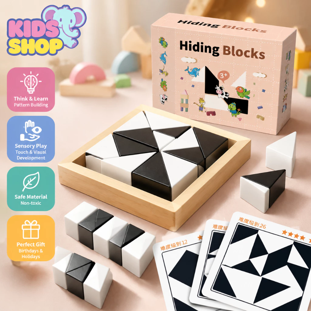 ส่งฟรี ของเล่น ซ่อนบล็อกชุดเด็กMontessoriปริศนาบล็อกของเล่นปัญญาจิ๊กซอว์ปริศนาการเรียนรู้ของเล่นเด็ก สินค้าพร้อมส่ง