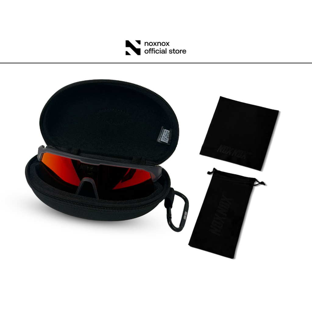 NOX NOX Rigid Case for Sunglasses กล่องใส่แว่นตาแบบแข็ง มาพร้อม ถุงผ้า ผ้าเช็ดแว่น