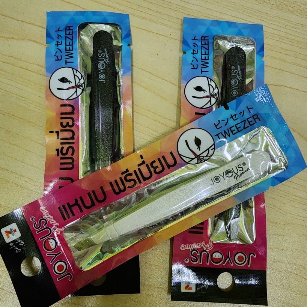 แหนบ รุ่นดัง จอยอัส ถอนขน Tweezer joyous premium คละสีสวย ทน คม