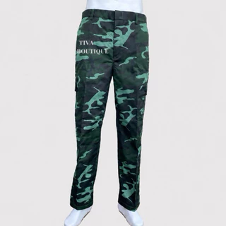 กางเกงคาร์โก้ทหารลายดิจิตอล ขากระบอกกลาง(Size 28-38 นิ้ว) เนื้อผ้ากำมะดิน TIVA BOUTIQUE