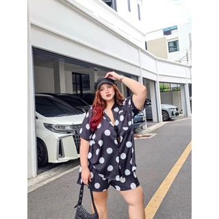 Pretty Perfect Set ชุดเซ็ต 2 ชิ้น <เสื้อเชิ้ต +กางเกงพรีส ขาสั้น> อก40-66นิ้ว
