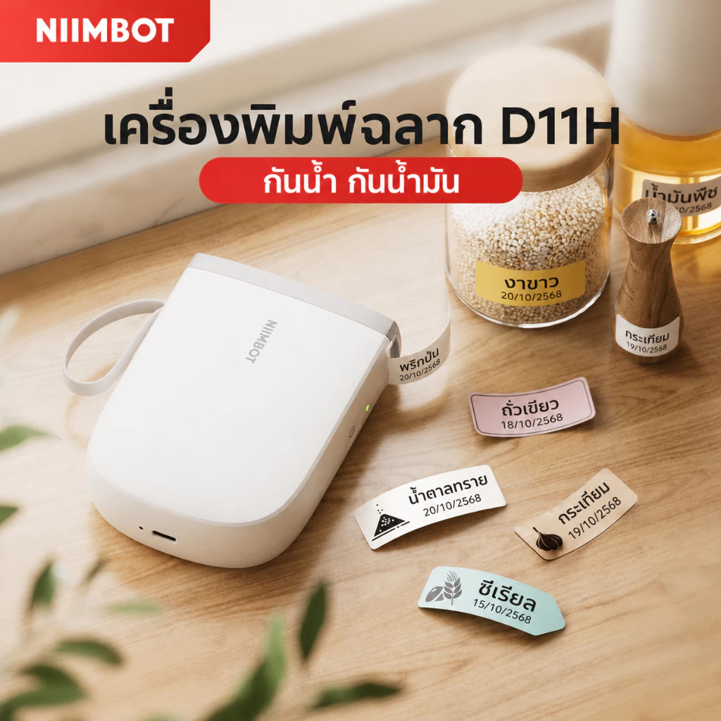 NIIMBOT D11 D110 เครื่องพิมพ์ฉลากความร้อนไร้สายบลูทูธแบบพกพาเครื่องพิมพ์ผู้ผลิตซูเปอร์มาร์