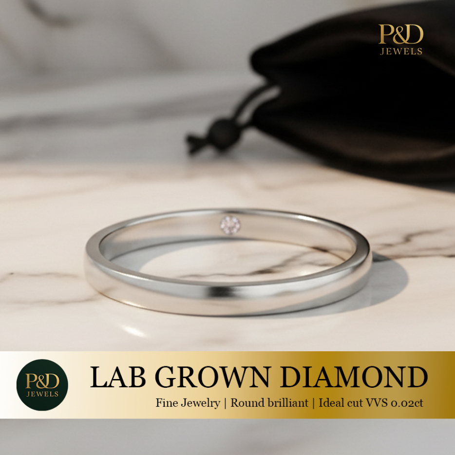 Faith ring แหวนเพชรแท้ Lab grown น้ำหนักเพชรวม 0.02ct ทอง 9K by P&D Jewels