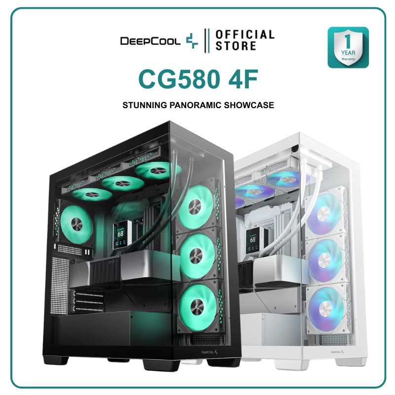 DEEPCOOL - PC CASE ATX CG580 4F BLACK & WHITE รับประกัน1ปี
