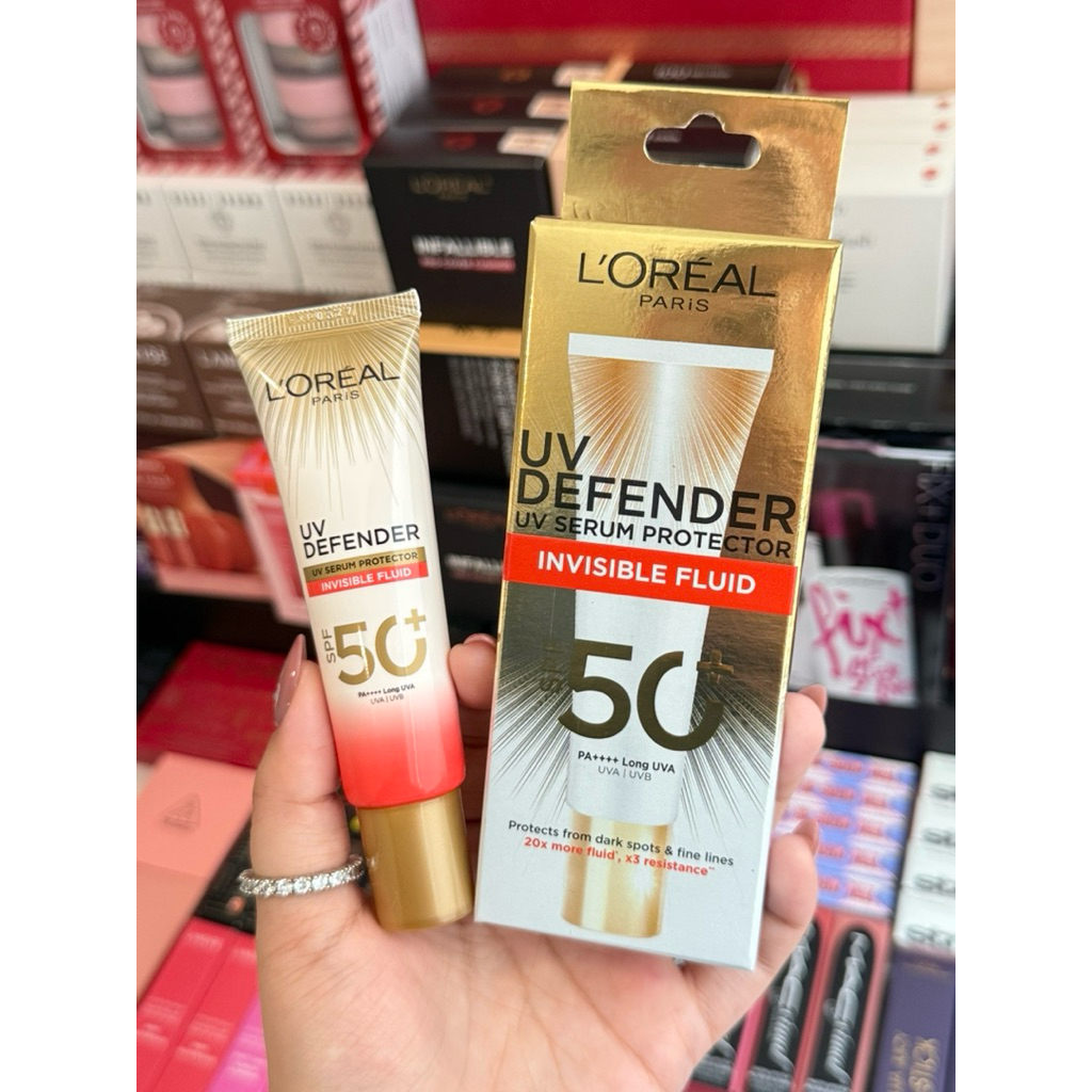 (✅MFG 03/2024) L’ORAL PARIS UV DEFENDER UV SERUM PROTECTOR INVISIBLE FLUID SPF50 PA++++ Long UVA / U