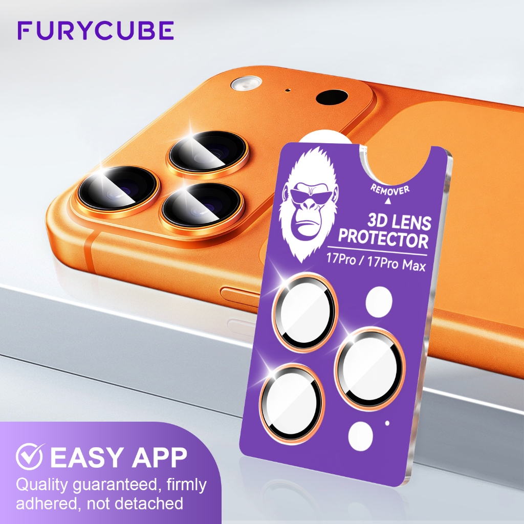 Furycube ฟิล์มกระจกกันรอยเลนส์กล้อง สำหรับ iPhone สีตามเครื่อง งานPREMIUMสีสวย รับประกัน30วัน