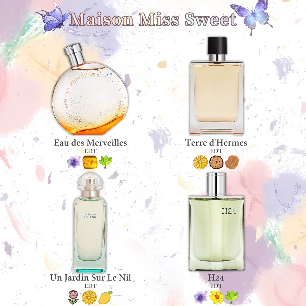 🚚จัดส่งรวดเร็ว 24&Terre d'Hermes& Merveilles&Jardin Sur Le Nil EDT 2ml 5ml 10ml กลิ่นไม้  กลิ่นซิตรัส  น้ำหอมผู้บริหาร