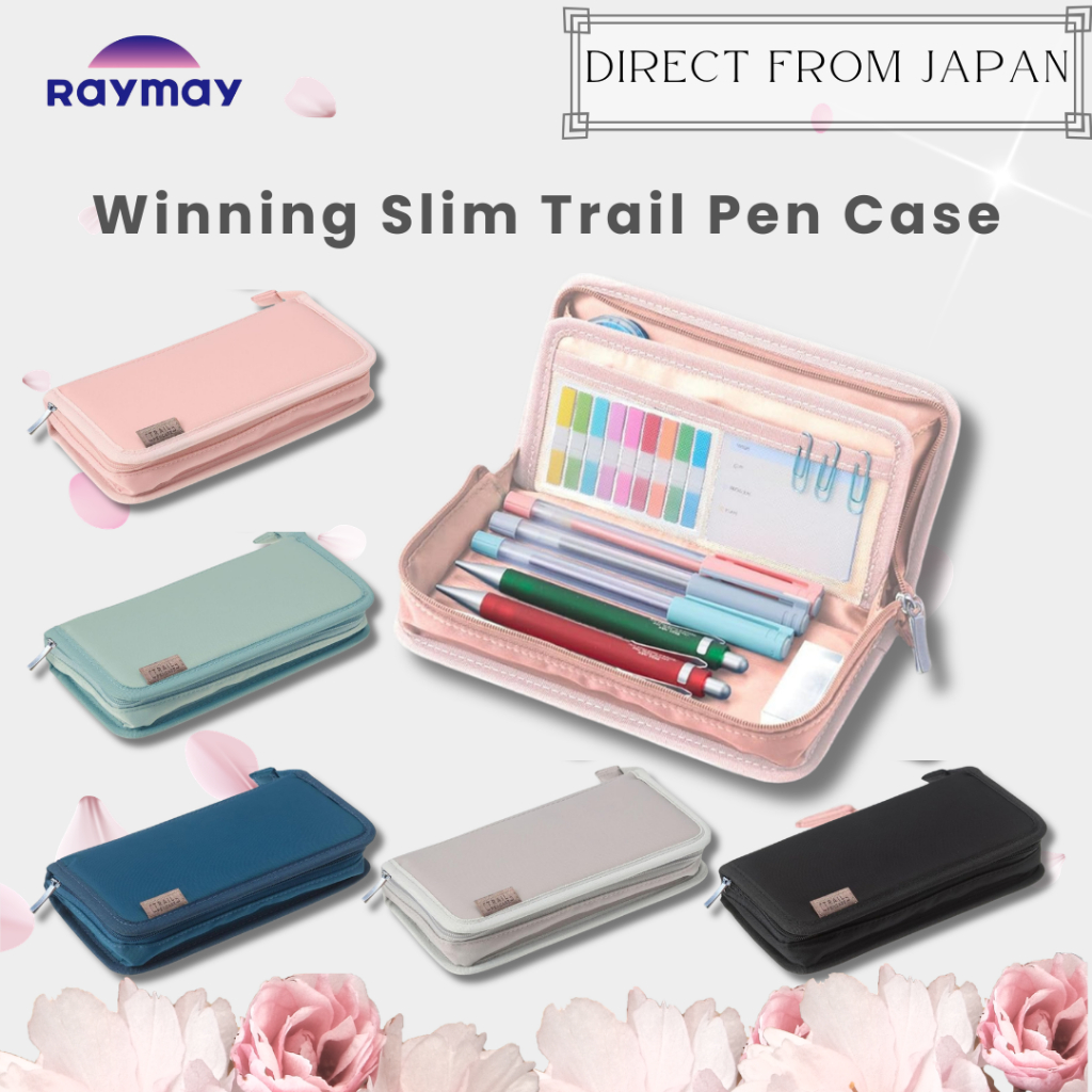 Raymay Fujii Trail Slim Pencil Case Tray Type Stationery Pen Pouch From Japan