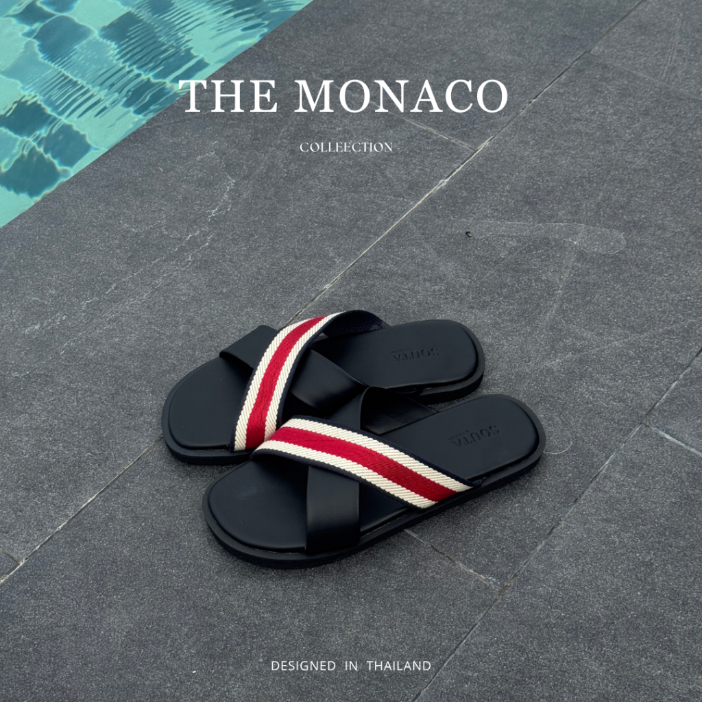 The Monaco Cross by Souta รองเท้าแตะหูคีบ unisex พื้นนุ่ม กันลื่น น้ำหนักเบา Size 35-45