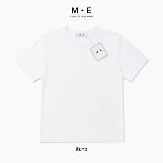 เสื้อยืดแขนสั้นคอดลมสีพื้น ป้าย ME