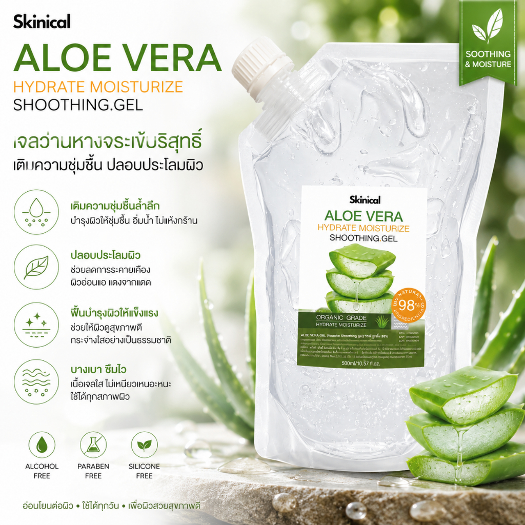 🔥lot ใหม่ พร้อมส่ง🔥PROVAMED Aloe Vera Gel 150 g.เจลว่านหางจระเข้ 100%