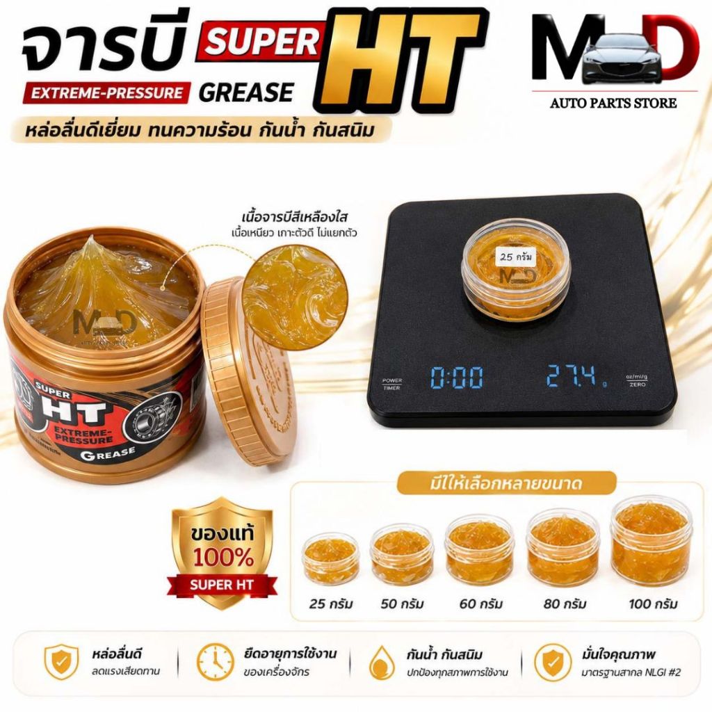 SUPER HT จารบีทนความร้อน แบ่งขาย 25g 50g 60g 80g 100g Trane Super HT แท้ 100%