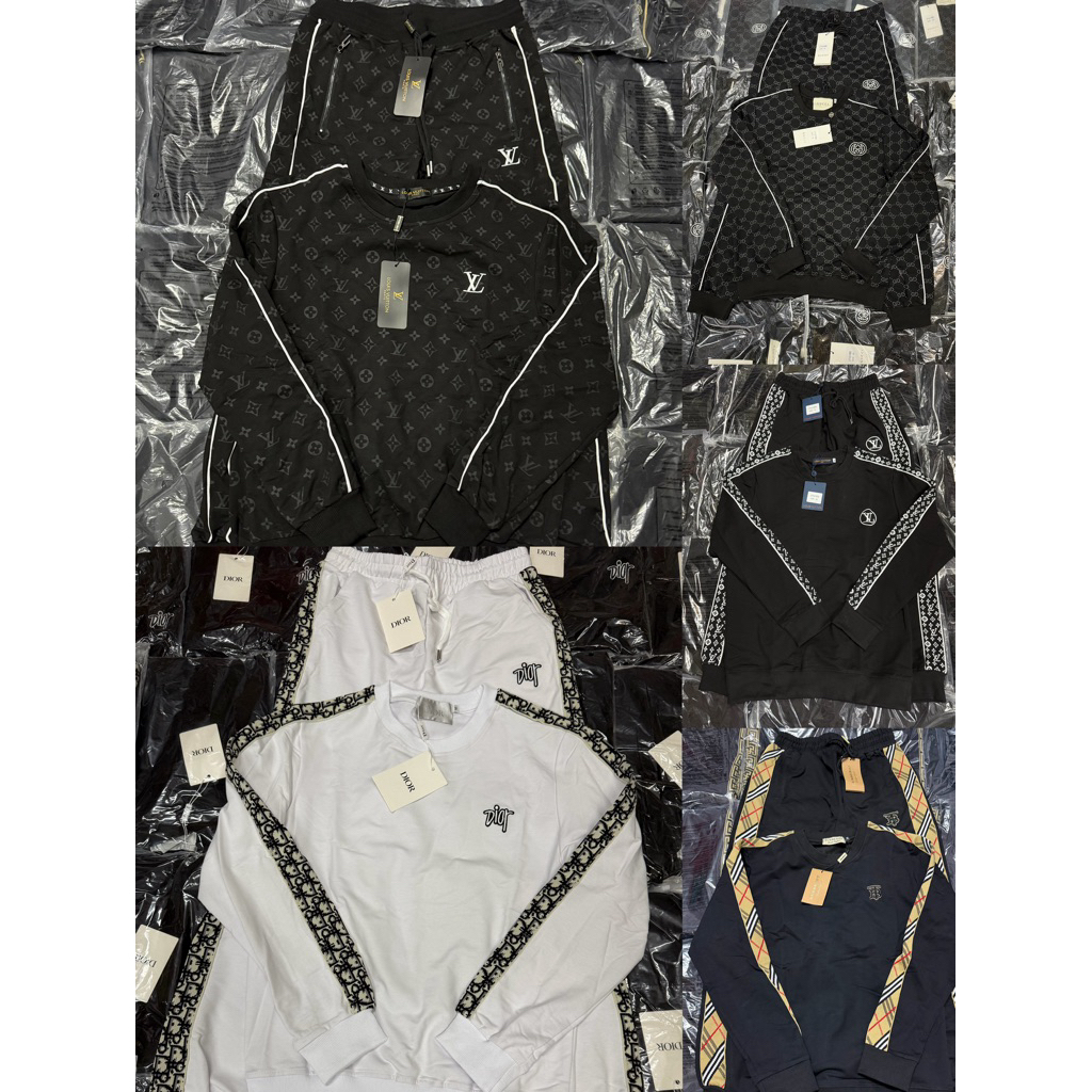 ชุดเช็ทแบรนด์กางเกงขายาว+เสื้อแขนยาวผ้าCotton