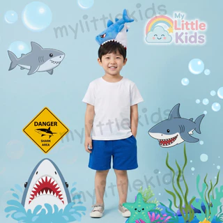ชุดแฟนซีฉลามเด็กสีเทา ครบเซต ที่คาดผมฉลาม Shark Costume ชุดฮาโลวีนเด็ก ชุดคอสเพลย์เด็ก ชุดสัตว์เด็ก Baby Shark วันเด็ก