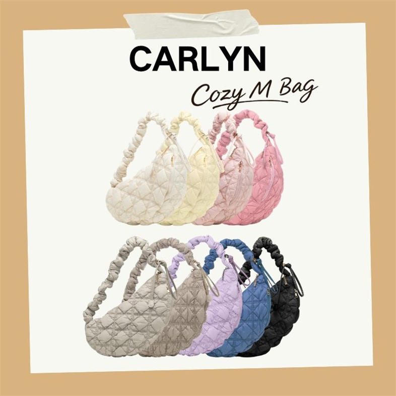 (พร้อมส่ง แท้ 100%) Carlyn Cozy M Bag สี Black/Khaki/Gray/Ivory/Beige/Pale Pink สีสันหลากหลาย