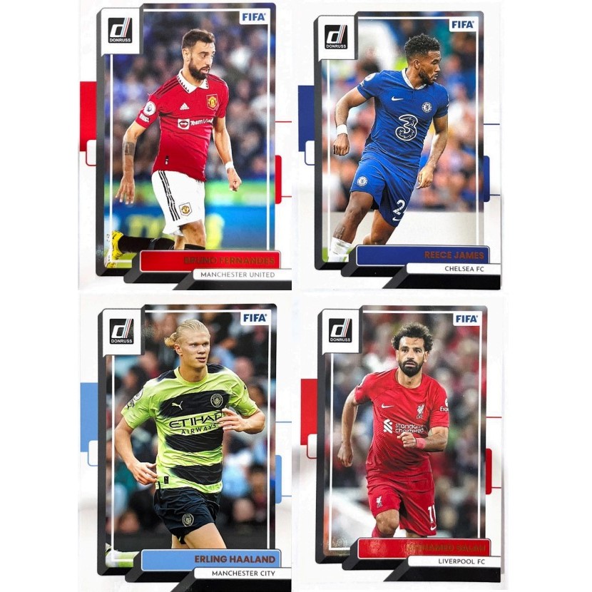 การ์ดฟุตบอลรวมทีมจากพรีเมียร์ลีก จากกล่อง 2022-23 Panini Donruss Soccer ของแท้ 100%