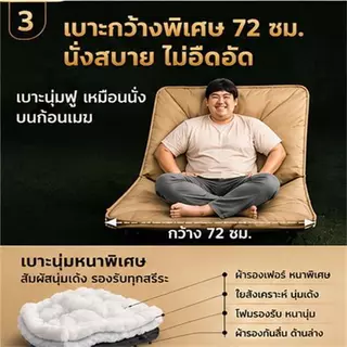 สนามพับ เก้าอี้กลางแจ้ง เก้าอี้แคมป์ปิ้ง ปิกนิก เกียร์สามปรับได้ หลังสูง90cm ผ้าอ็อกซ์ฟอร์ด แบบพกพา