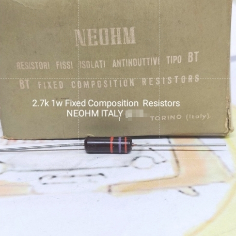 2.7K 1W  ค่าผิดพลาด มากกว่า20% "NEOHM" Fixed Composition Resistors  (ราคาต่อชิ้น)