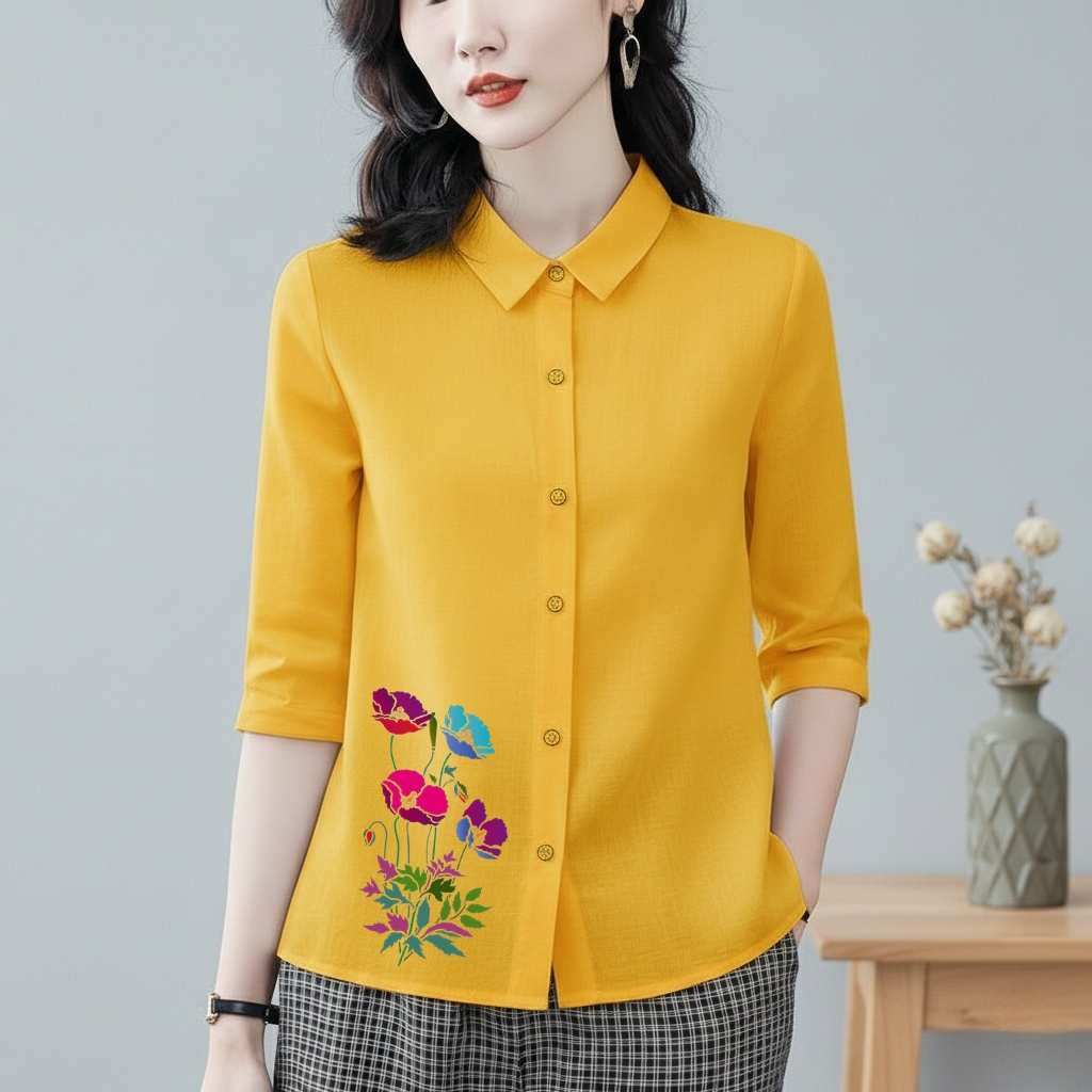 เสื้อคอปกแขนสามส่วนSw020