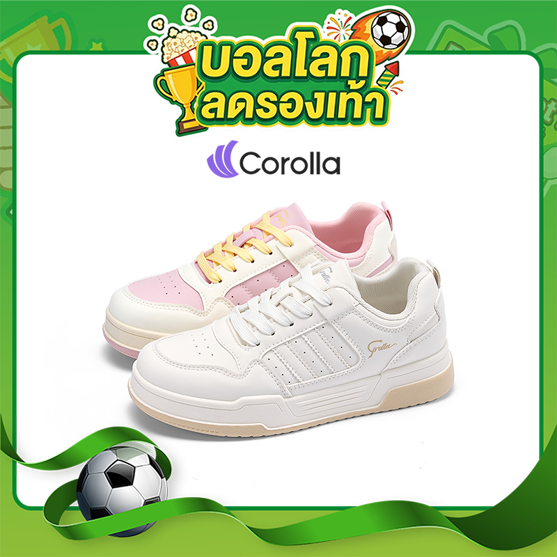 【รองเท้าคู่รัก】Corolla Rainbow Shoes รองเท้าลำลองผู้หญิง วัสดุ PU+ผ้าตาข่าย ระบายอากาศดี น้ำหนักเบา ของแท้100%
