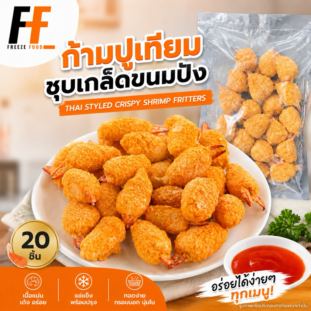 ก้ามปูเทียมชุบเกล็ดขนมปัง 900 กรัม (20ชิ้น) | BREADED CRAB CLAW WITH PINCER