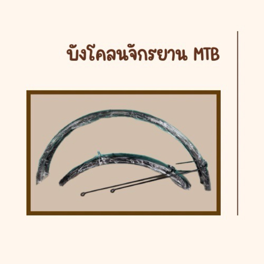 บังโคลนจักรยาน 20/24/26 MTB สีดำ พร้อมอะไหล่บังโคลน