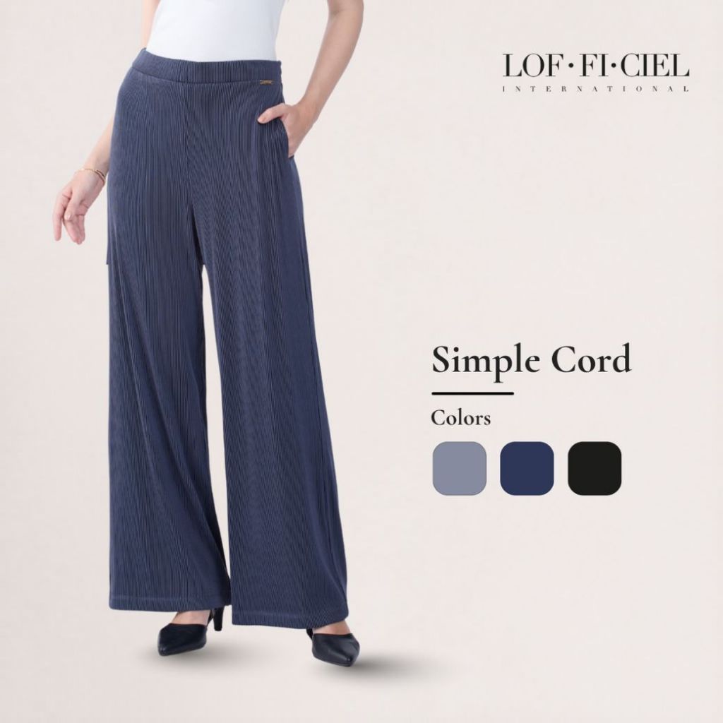 LOF-FI-CIEL กางเกงขายาว ซิมเพิล คอร์ด สเตรท เลก