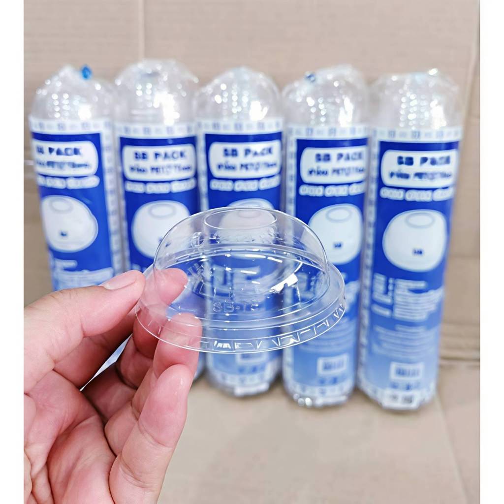 (ชุดละ 5 แพค) ฝาโดม ปาก 90 mm. เจาะรูวงกลม ยี่ห้อSB แพคละ 50 ชิ้น