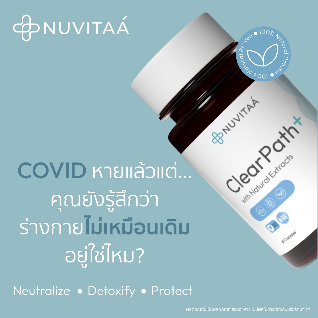 [Official Store] ของแท้ 100% 1 กระปุก Nuvitaá ClearPath+ วิตามินฟื้นฟู บำรุง ดีท็อกซ์ร่างกายจากภาวะ Long-COVID