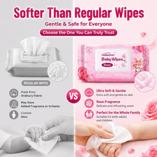 Company Love Baby Wipes 100แผ่น ห่อใหญ่ สูตรอ่อนโยน ผ้าเช็ดหน้าเช็ดตัวเด็ก แบบหนา นุ่ม ไม่แสบตา ใช้ได้ตั้งแต่แรกเกิด