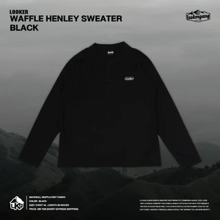 LOOKER — WAFFLE HENLEY SWEATER เสื้อสเวตเตอร์แขนยาวผ้าวาฟเฟิล (CAMPING)