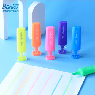 Bantex ปากกาไฮไลท์ ปากกาเน้นข้อความ นีออน ตัดเส้นชัด หัวตัด 2 ขนาด ฝาปิดป้องกันหมึกแห้ง Highlighter