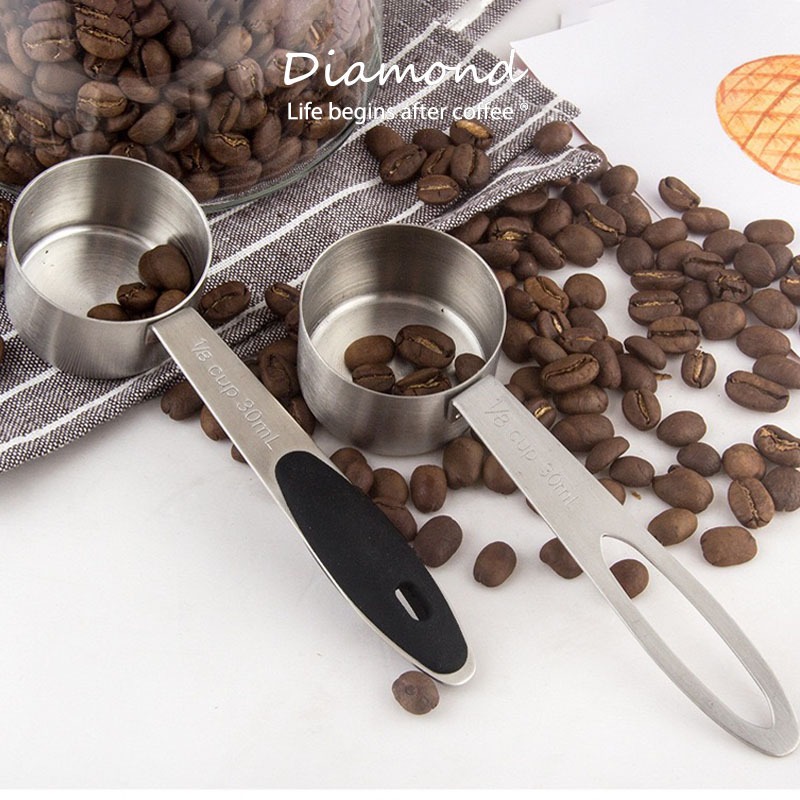 ❤ Diamond Coffee ช้อนตักกาแฟ สแตนเลส หนา อย่างดี 30ml และ 1/8cup Coffee Measuring Spoon
