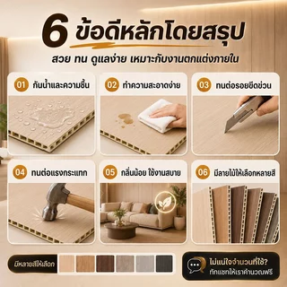 รีโนเวทงบประหยัด แผ่นผนังเรียบ WPC ลายไม้ กันน้ำ ไม่ขึ้นรา ไม่เหลือง ระแนงไม้เทียม ไม่แตกร้าว 40cm x 2m ติดตั้งรวดเร็ว